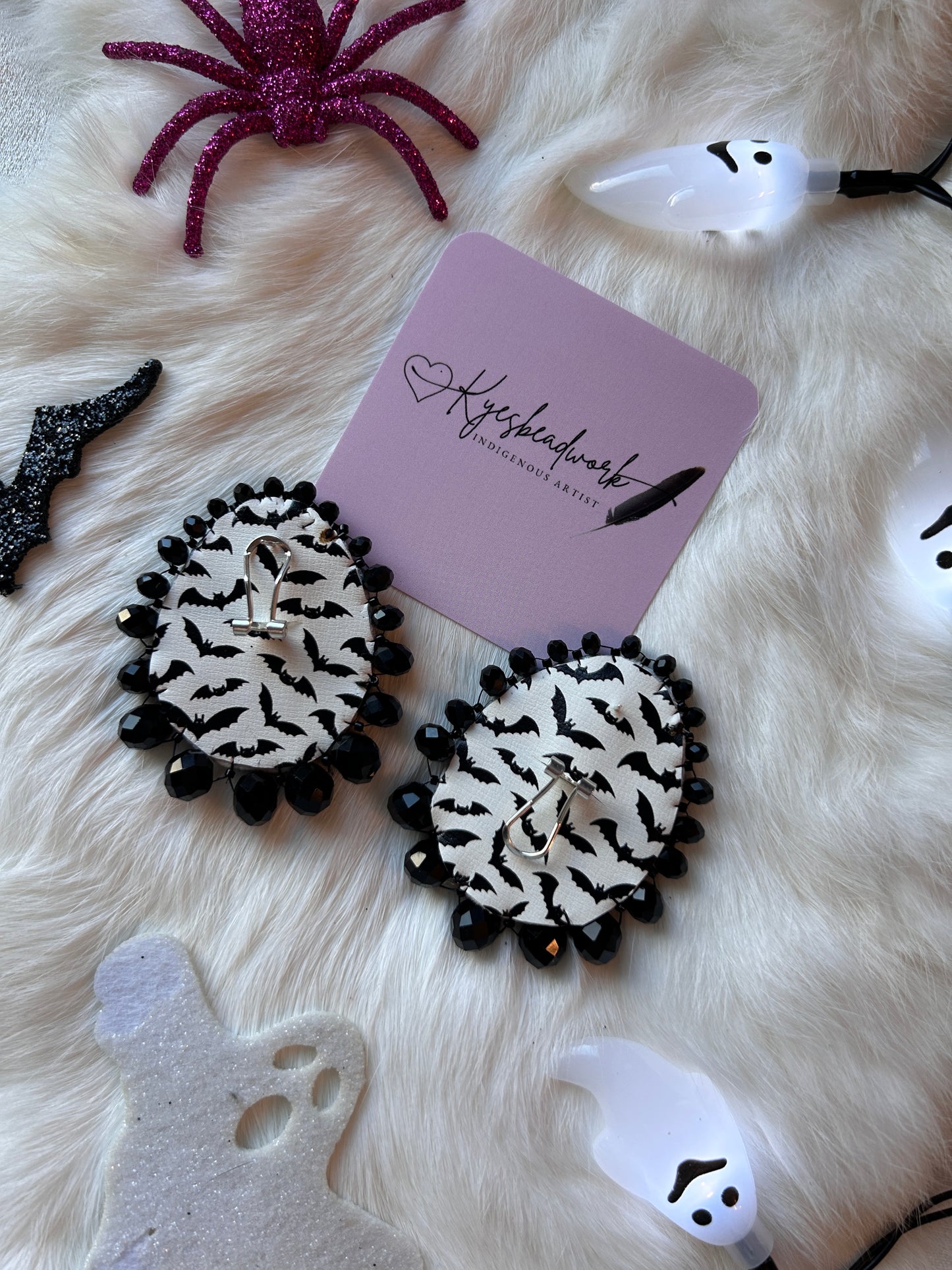 Spooky Ombré Beaded Earrings & Dentalium Set