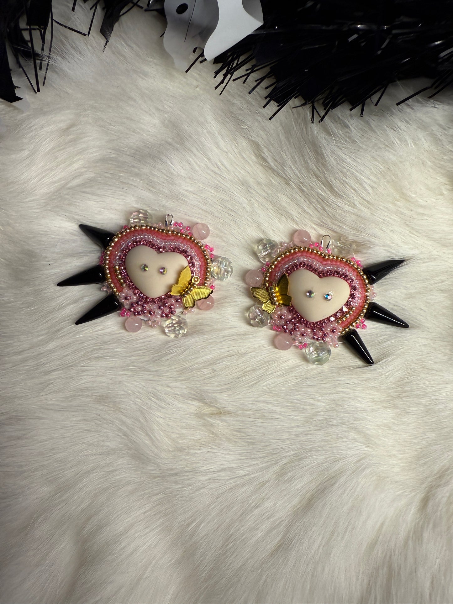 Gem Heart Beaded Earrings