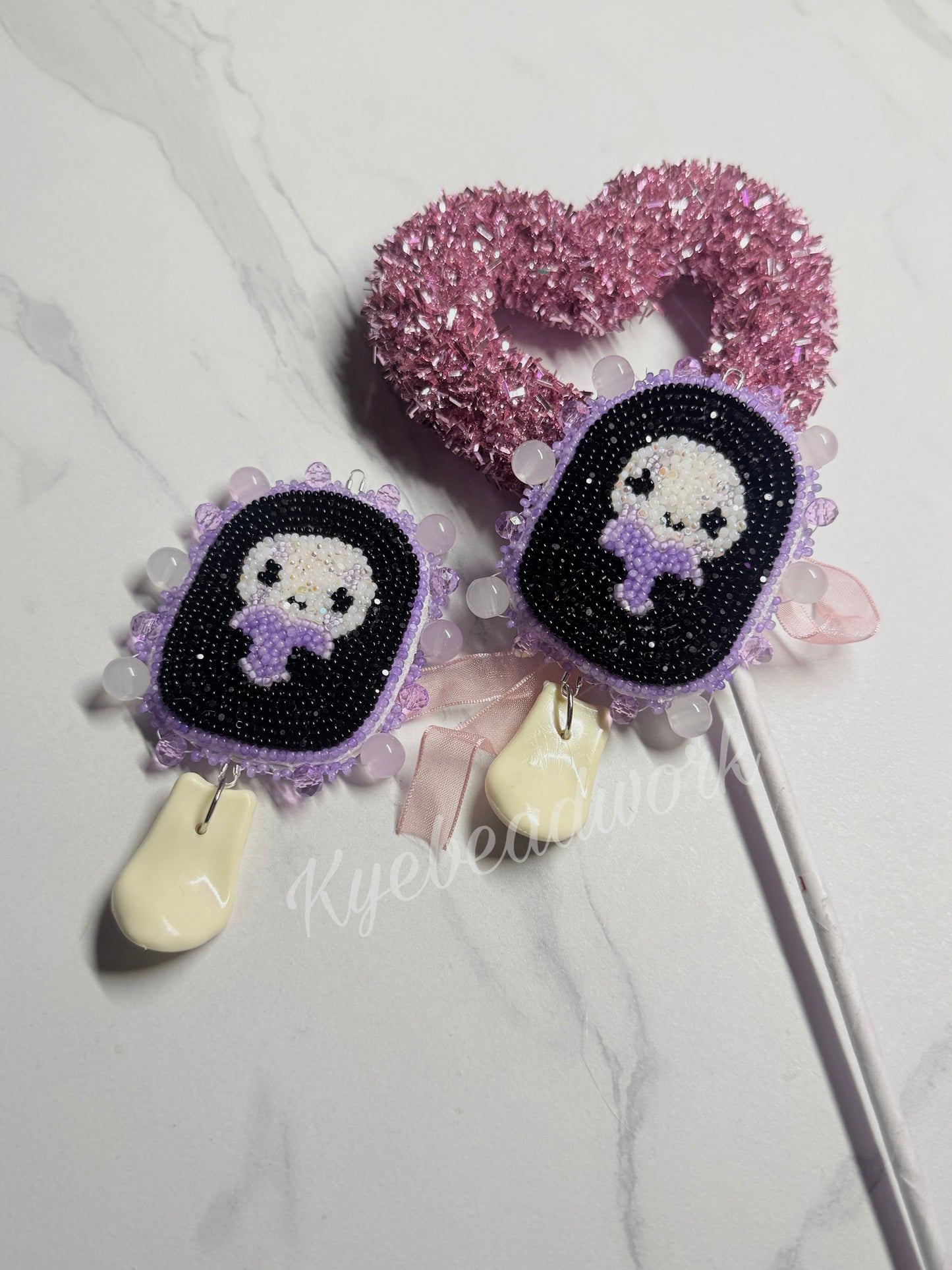 No-face You’re Mine! Beaded Earrings With Elk Teeth Charms