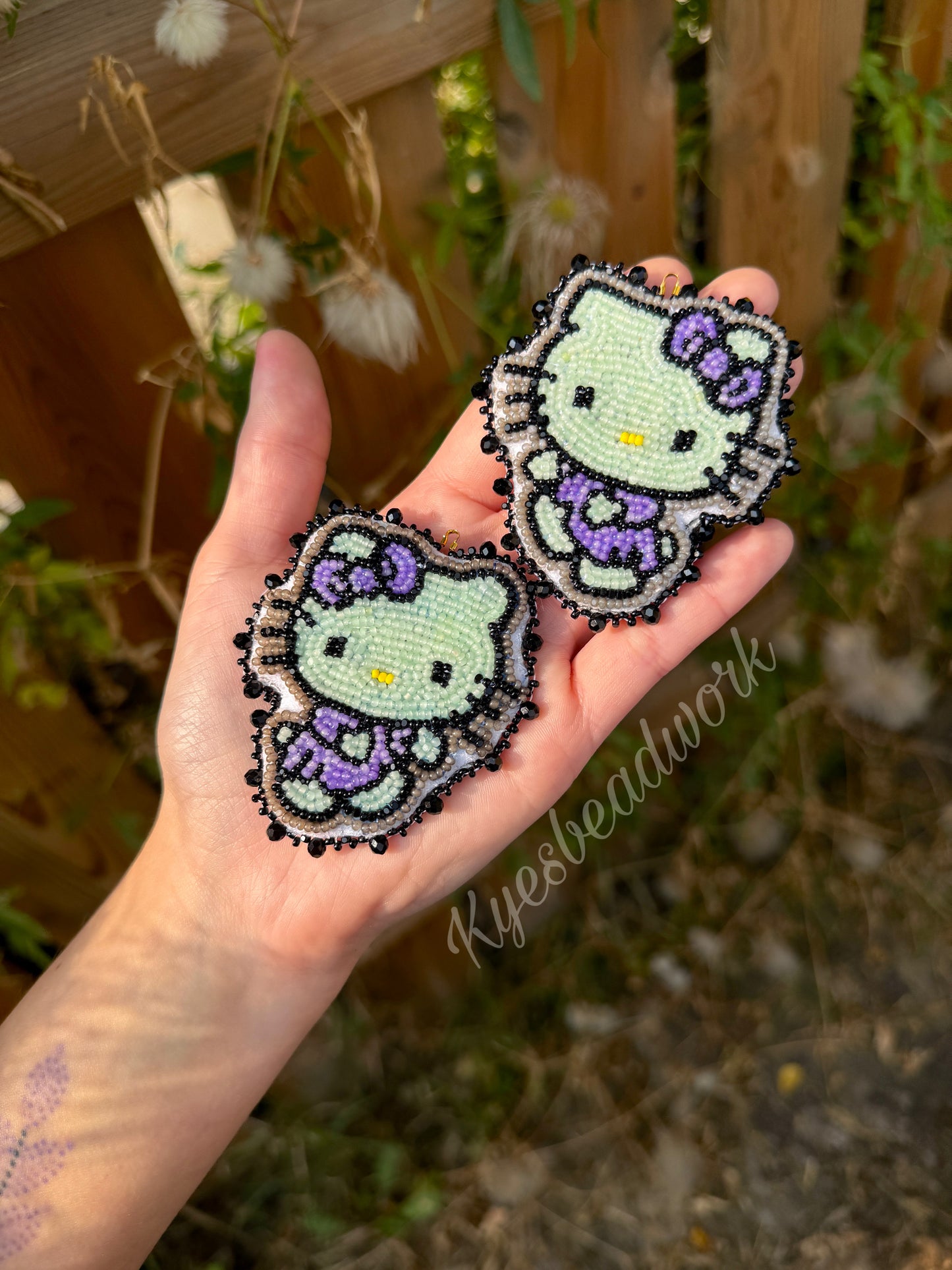 Zombie Hello Kitty Earrings