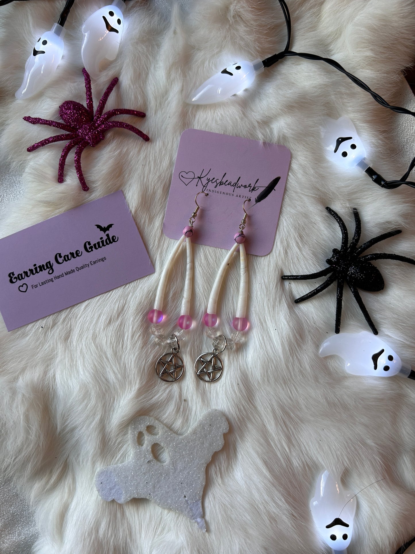 Cute & Pink Smooth Dentalium Earrings
