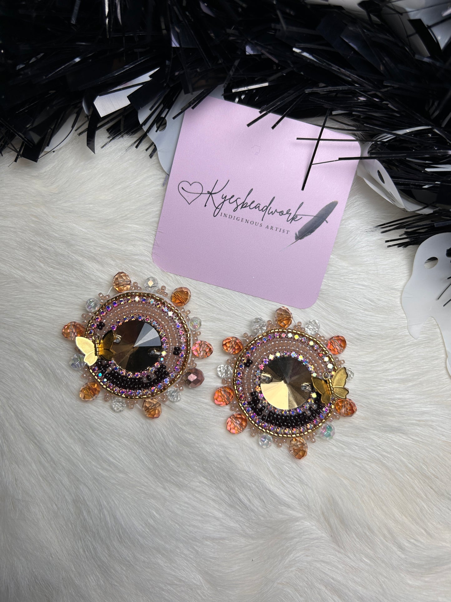 Neutral Toned Butterfly Earrings