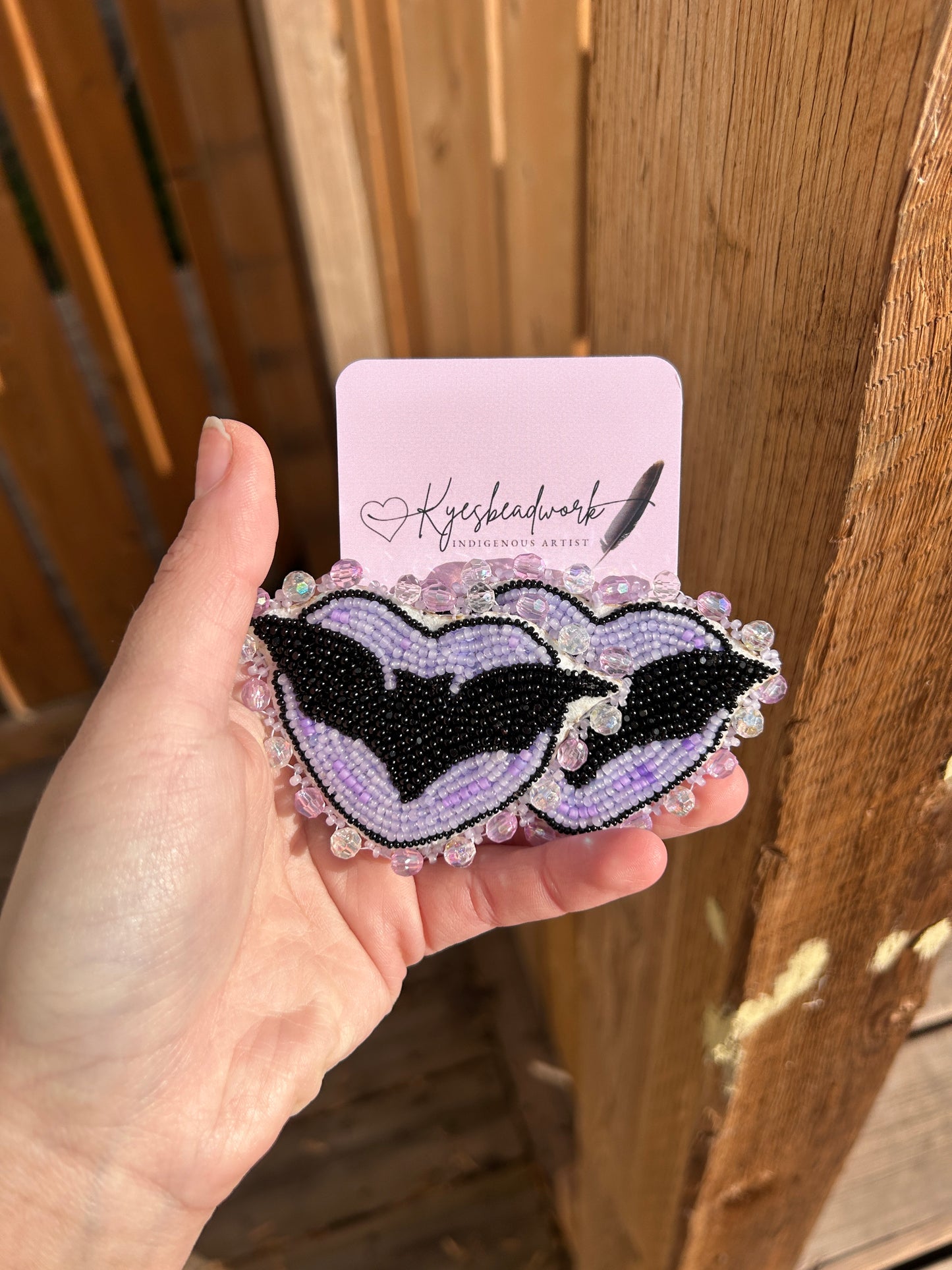 Heart Bat Beaded Earrings