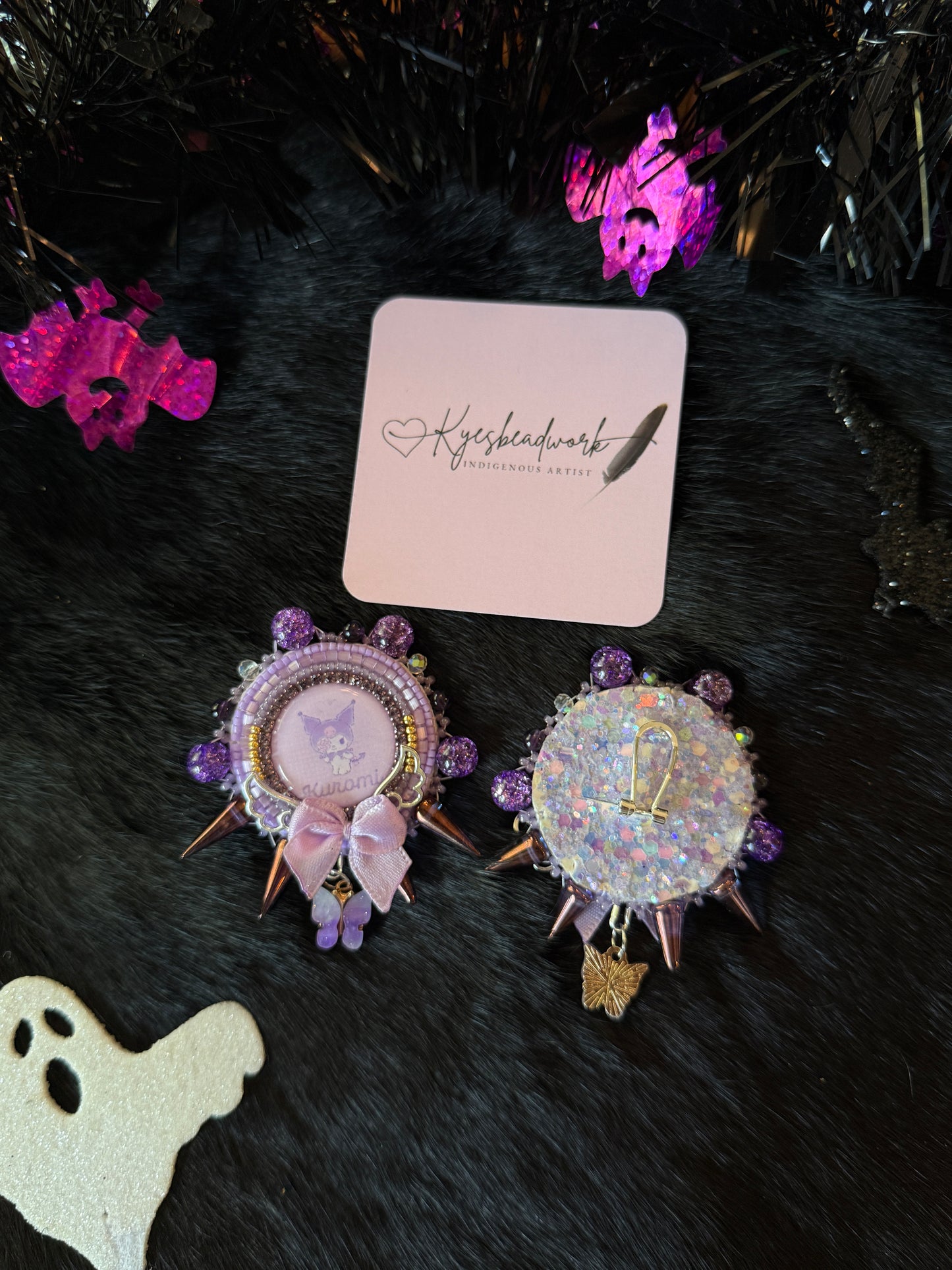 Kuromi Purple Spiked Earrings