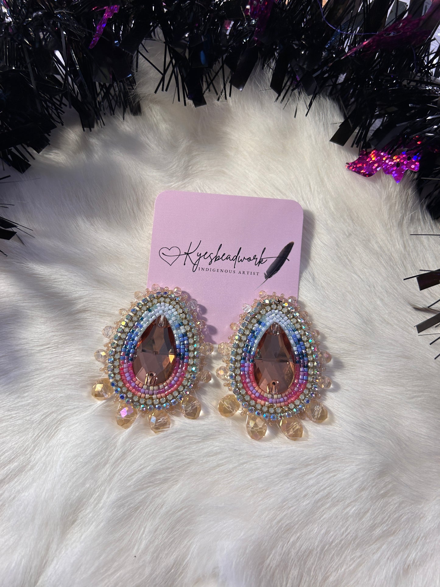 Champaign Beaded Earrings