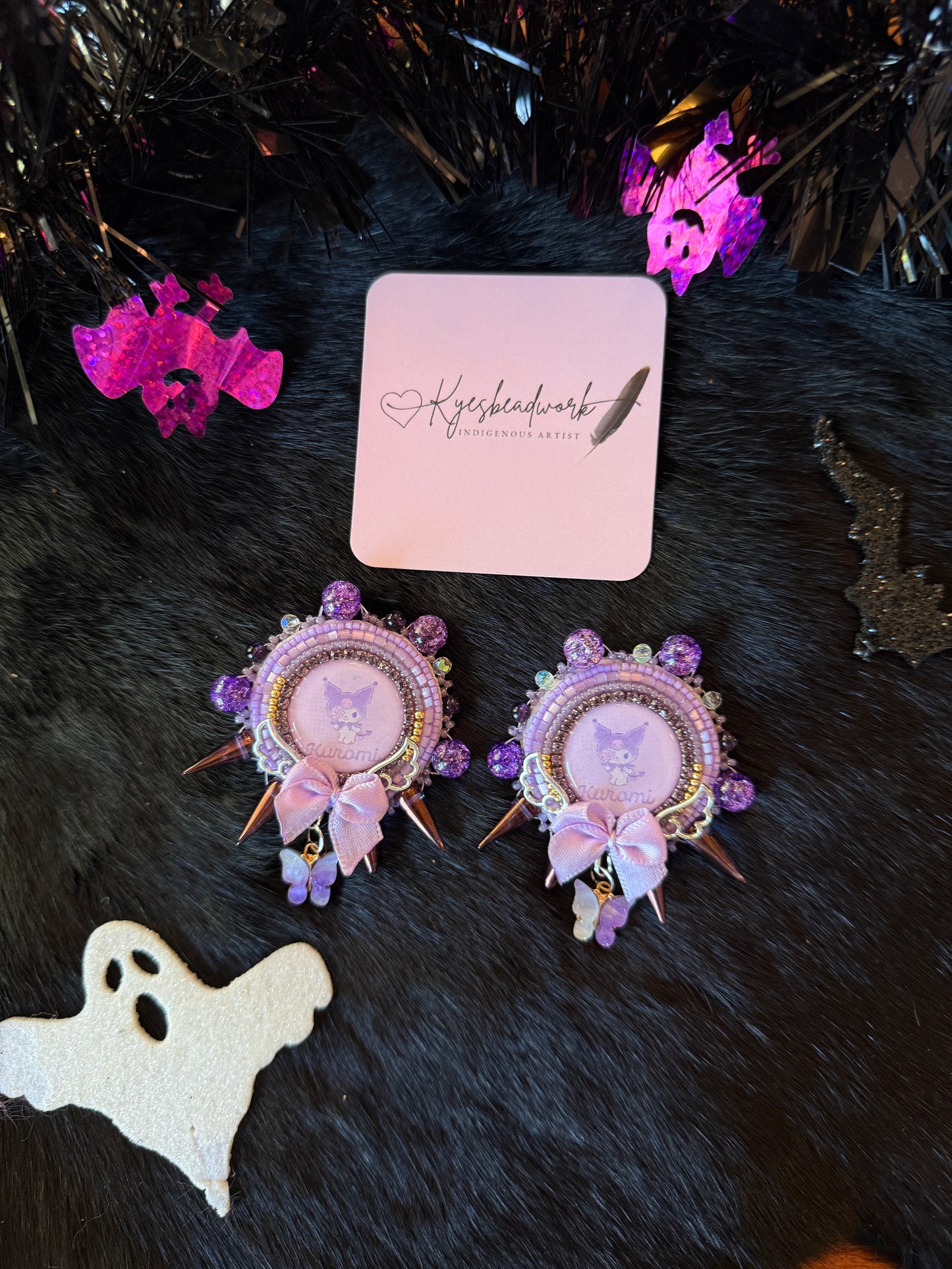 Kuromi Purple Spiked Earrings