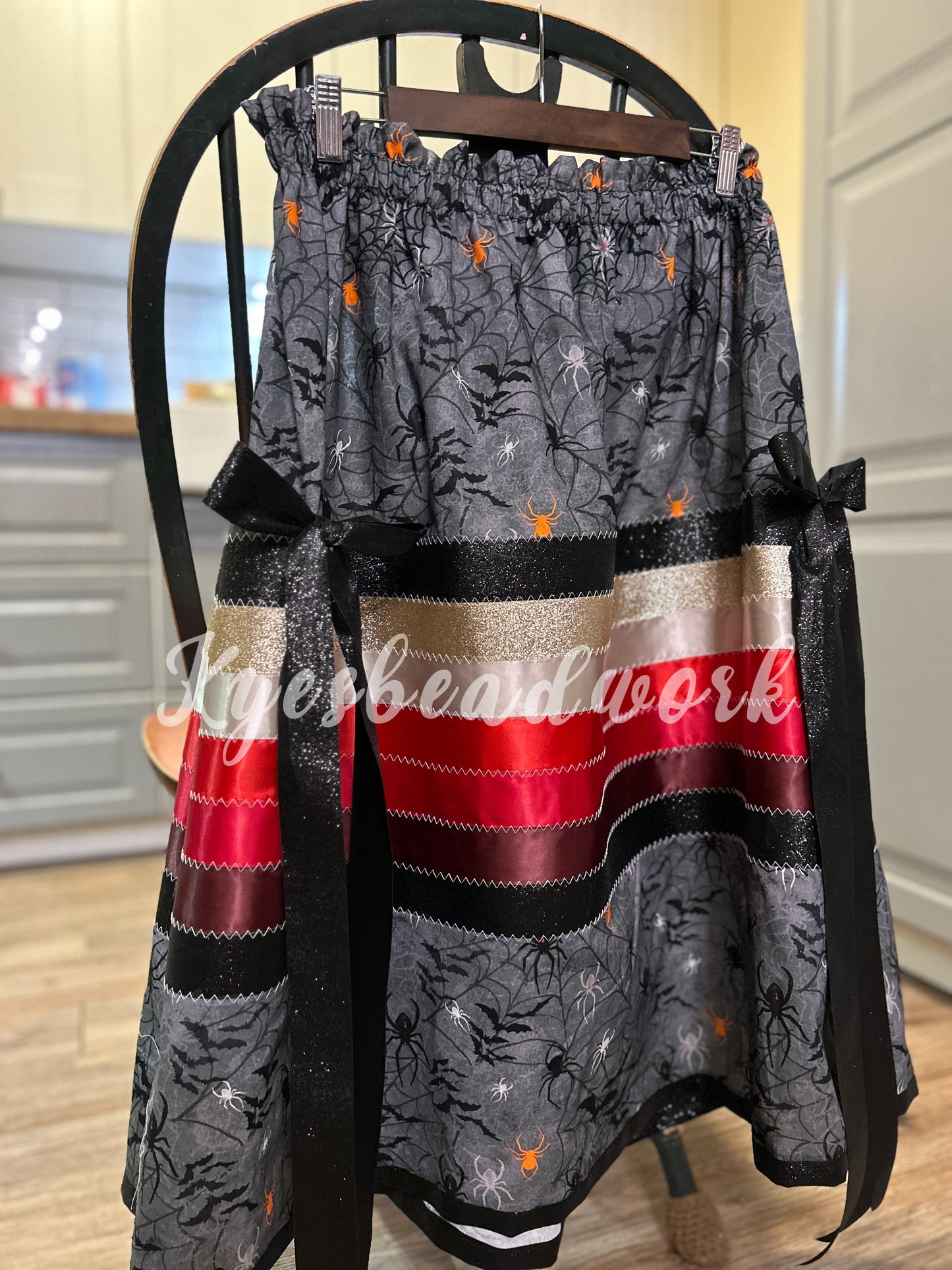 Red Gothic Earrings & Skirt Set