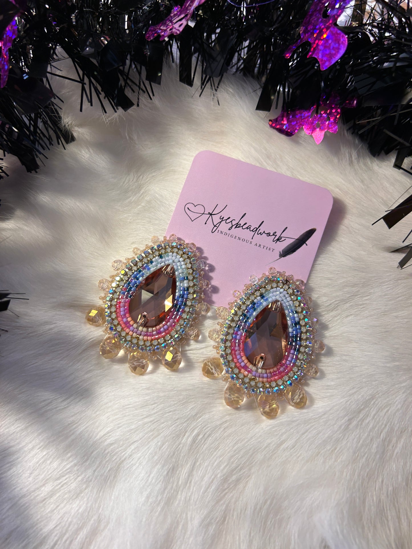 Champaign Beaded Earrings