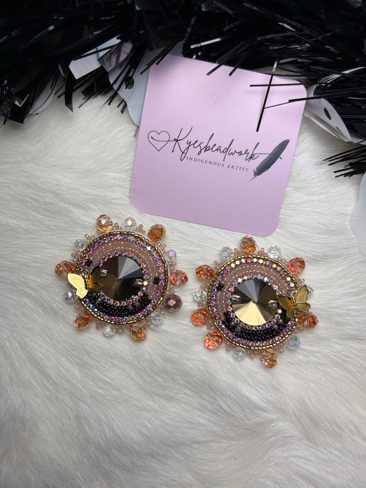 Neutral Toned Butterfly Earrings
