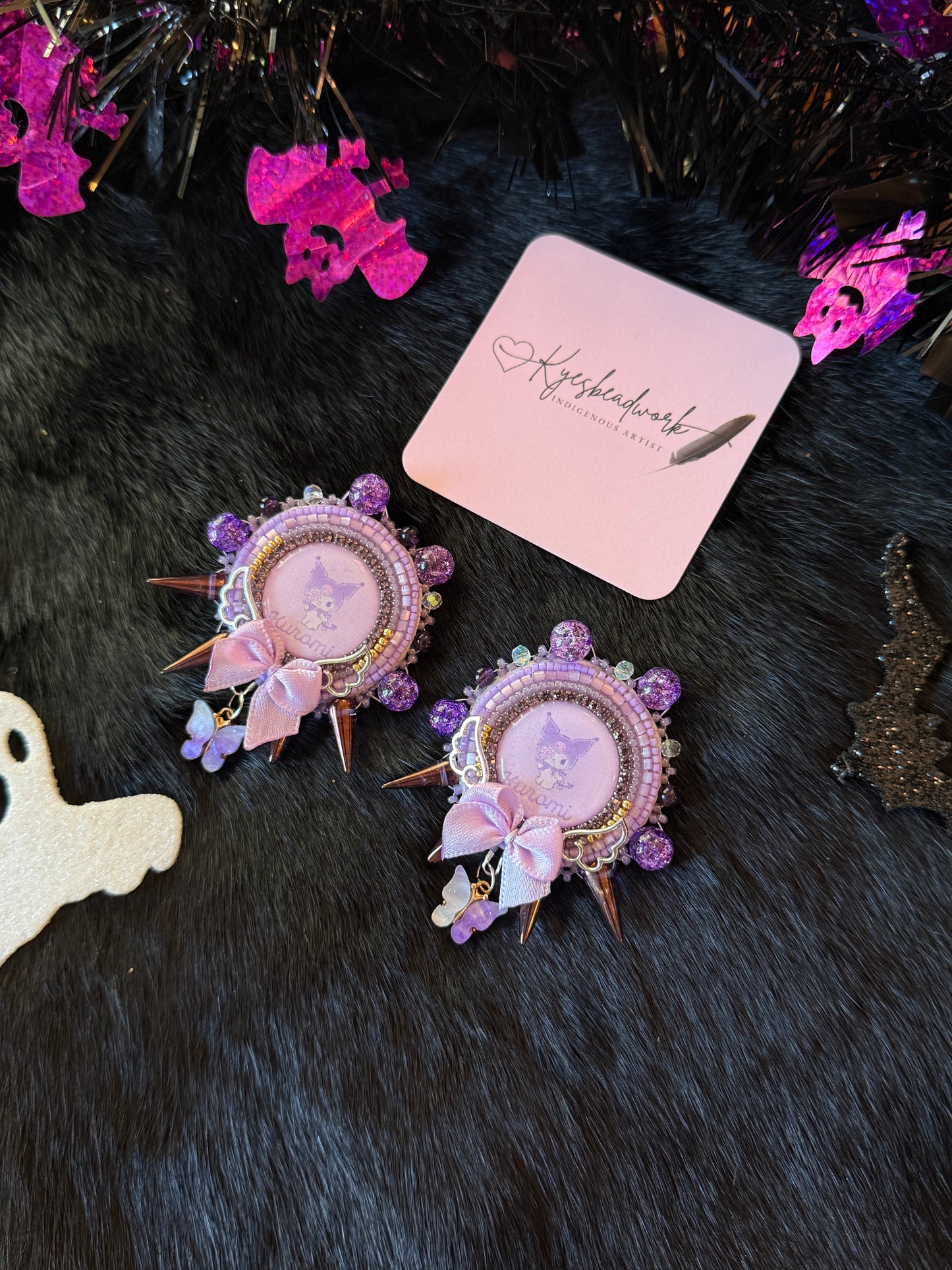 Kuromi Purple Spiked Earrings