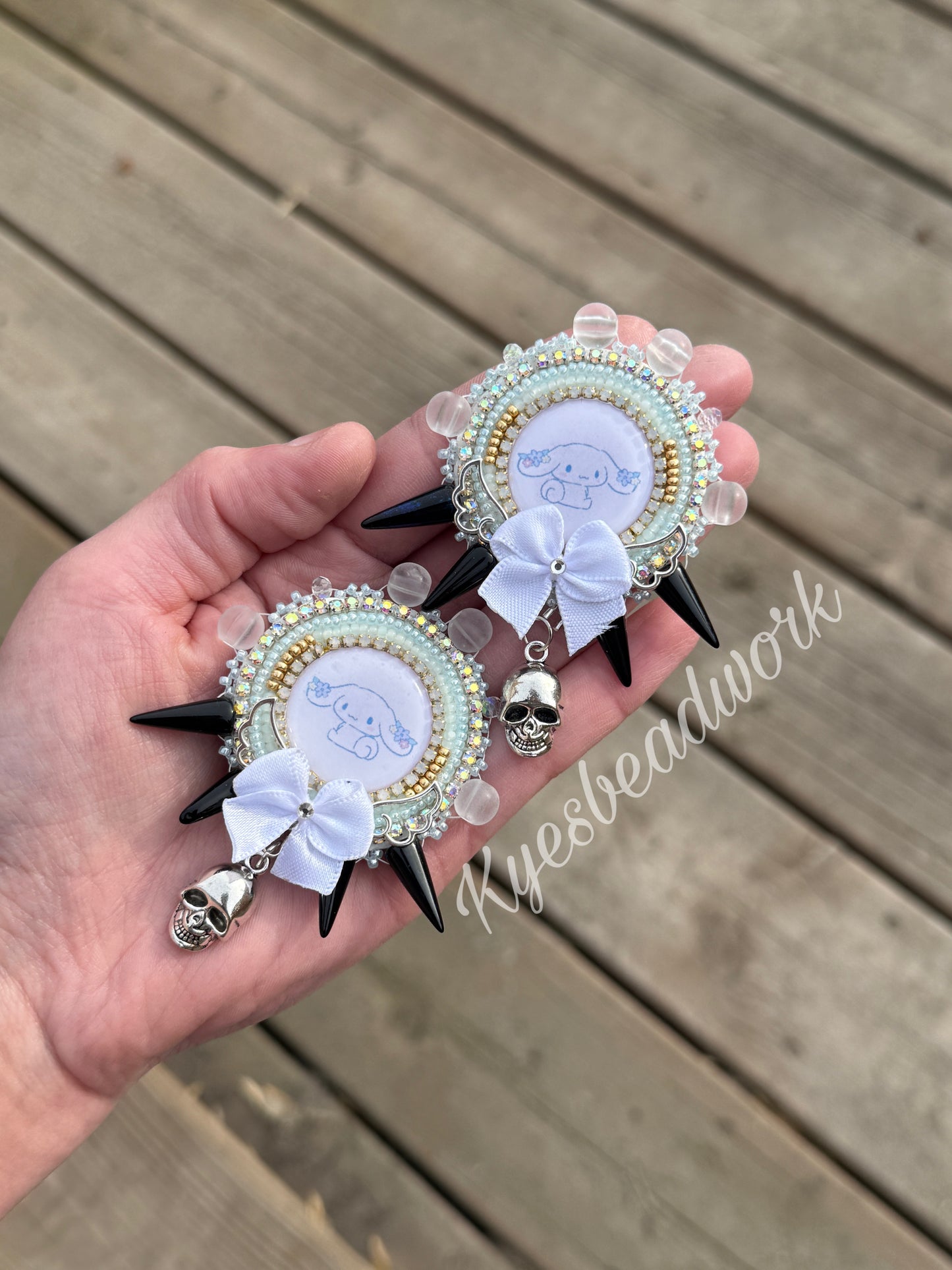 Cinnamoroll Spiked Beaded Earrings
