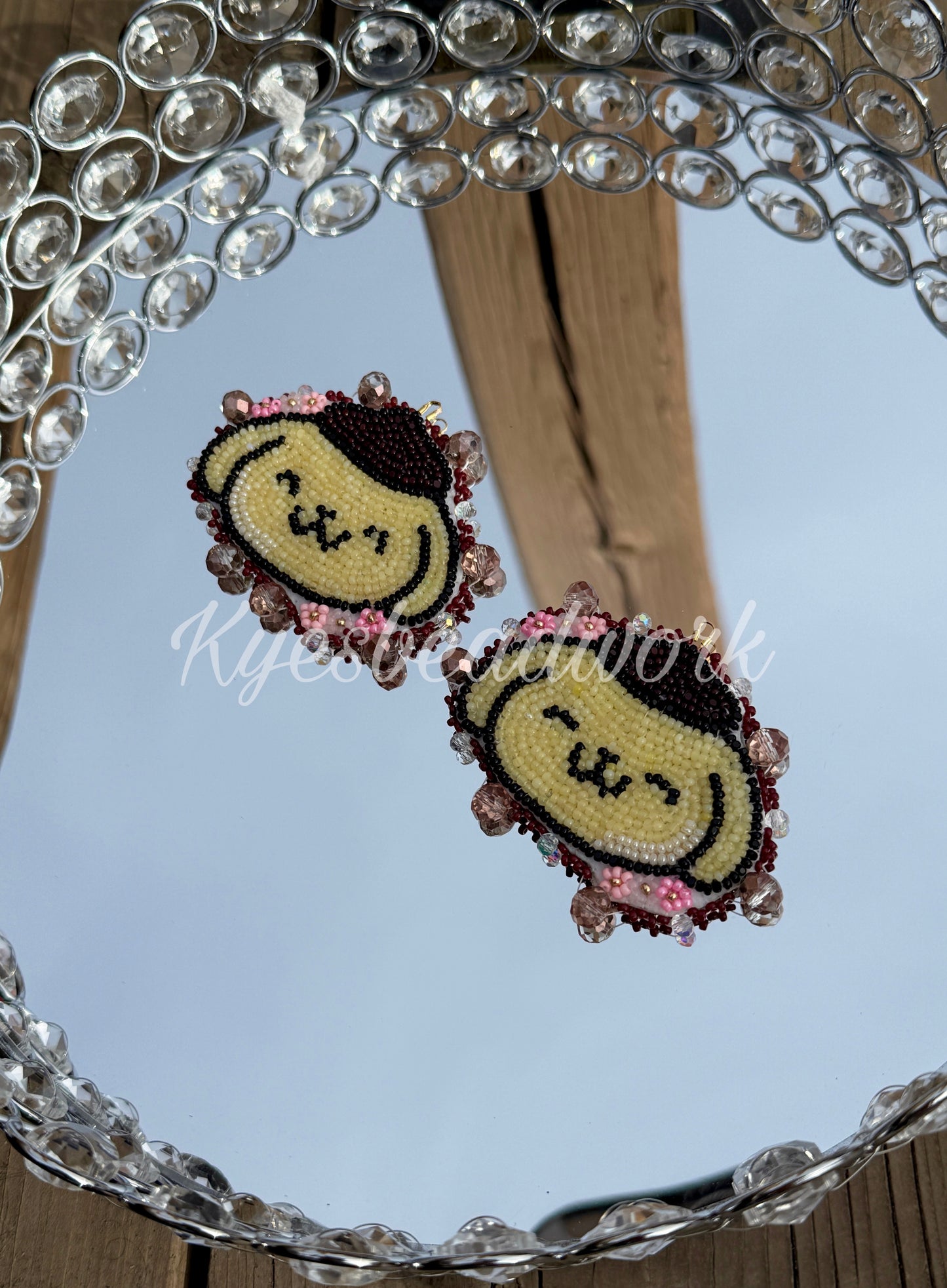 Pompompurin Flower Beaded Earrings