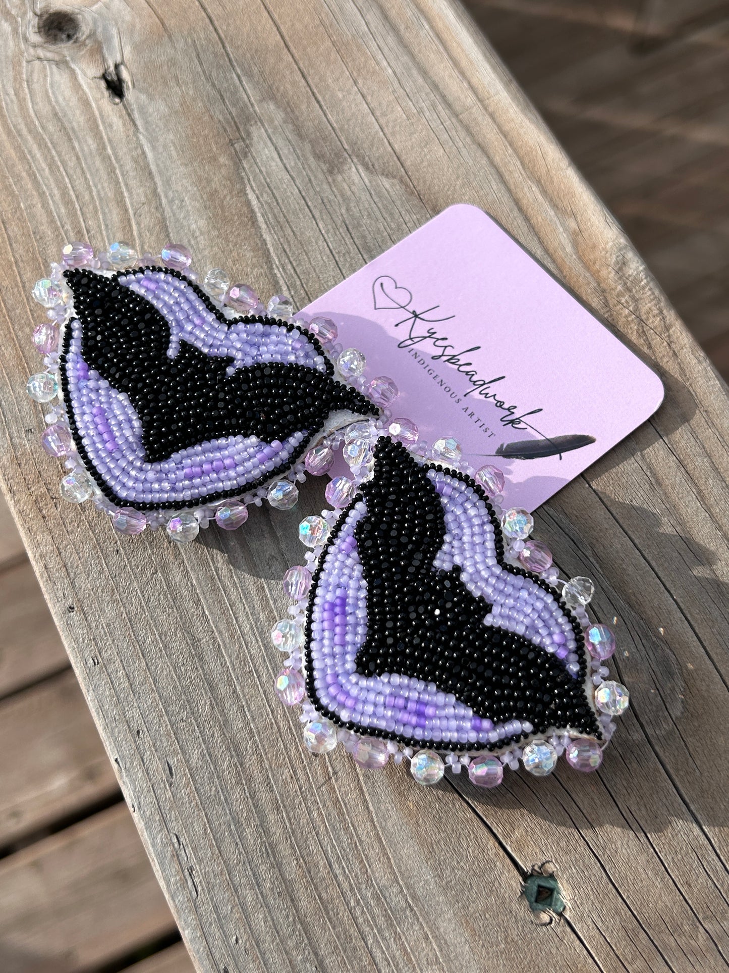 Heart Bat Beaded Earrings