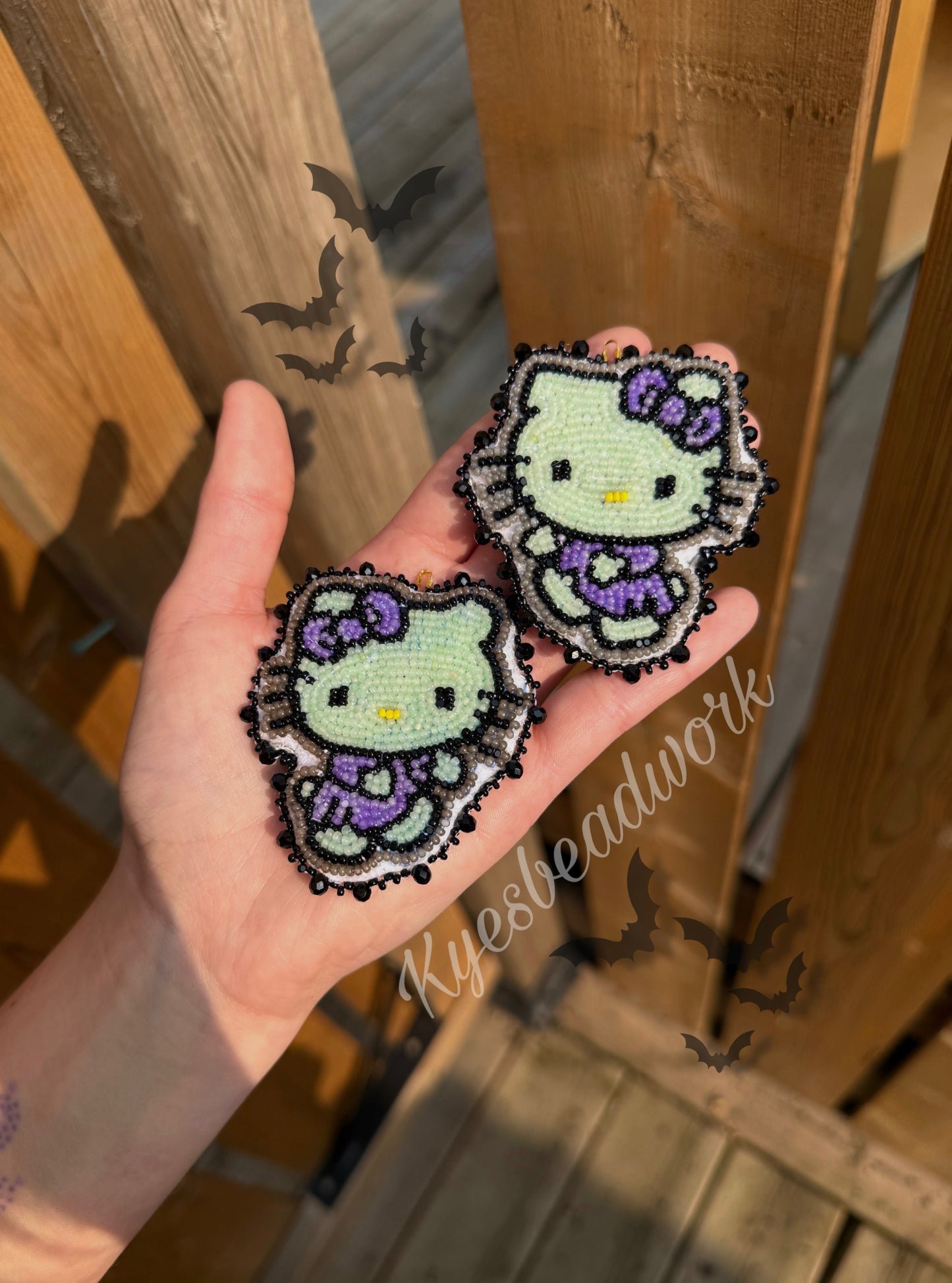 Zombie Hello Kitty Earrings