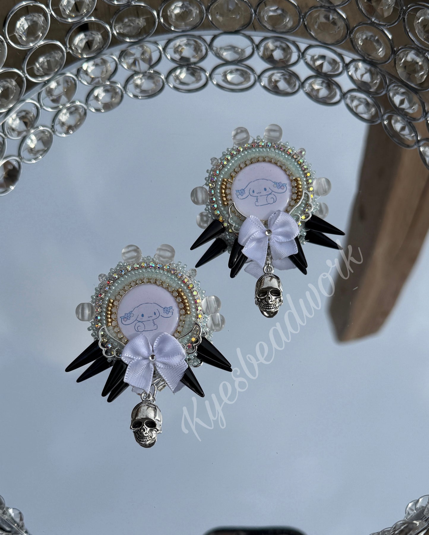 Cinnamoroll Spiked Beaded Earrings
