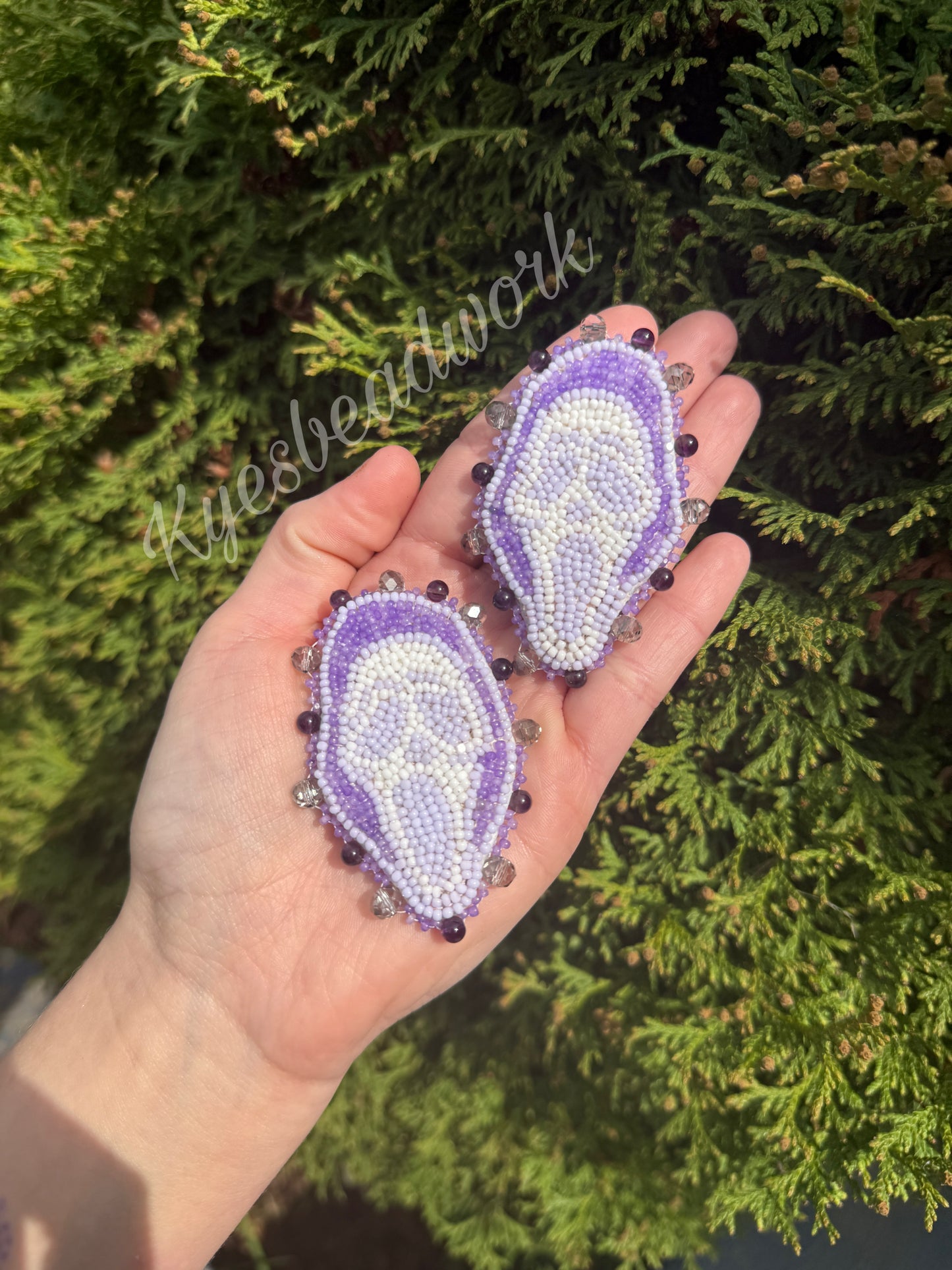 Purple Scream Beaded Earrings