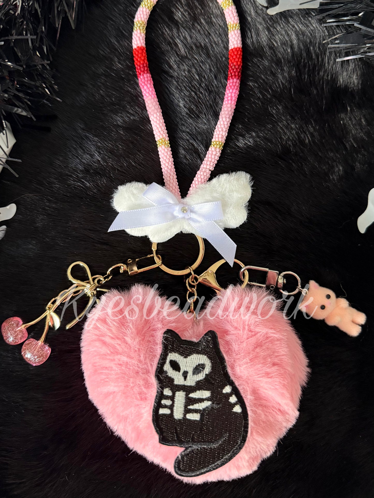 Spooky Beaded Lanyard W charms