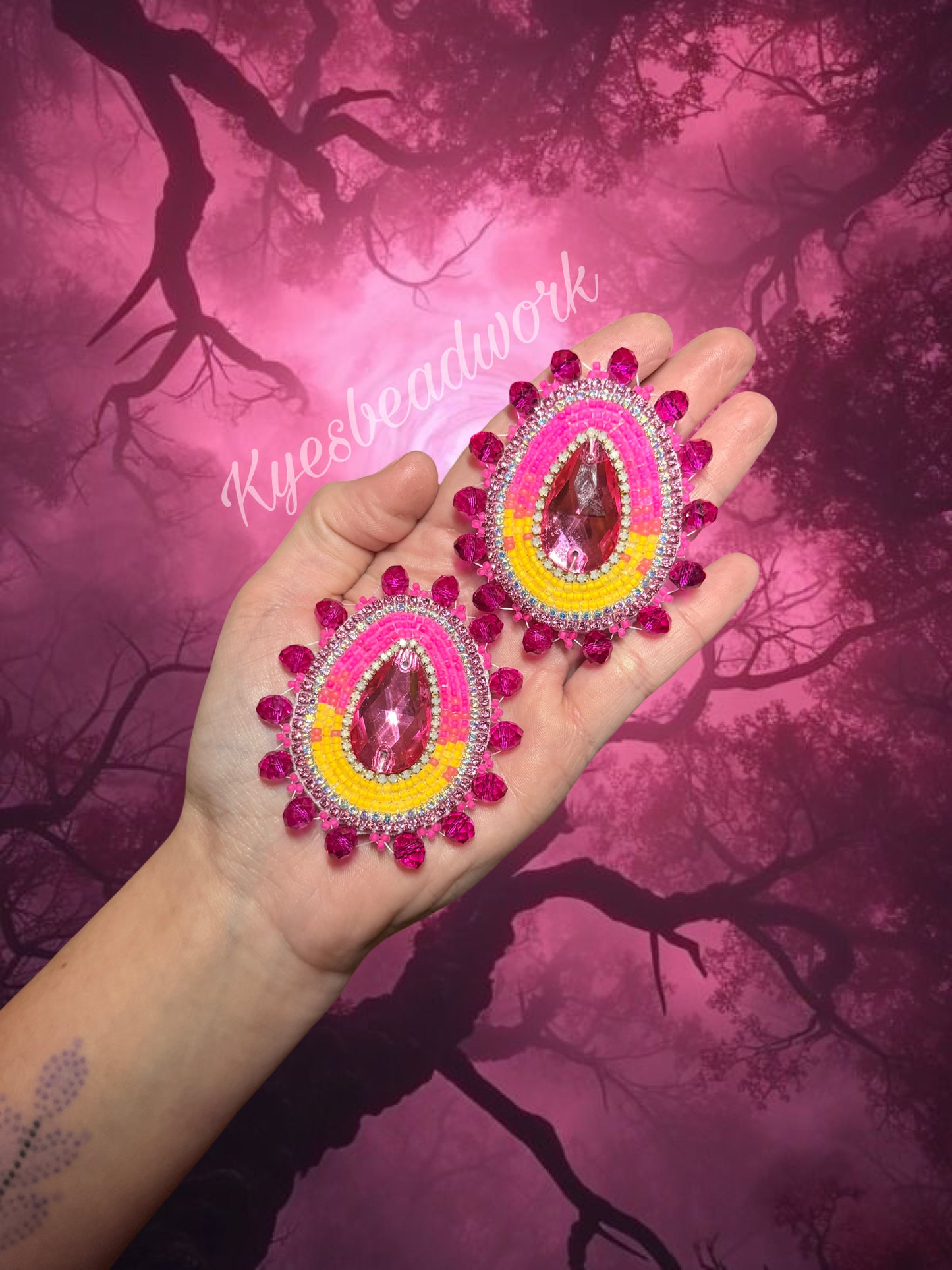 Hot Pink Frosted Earrings