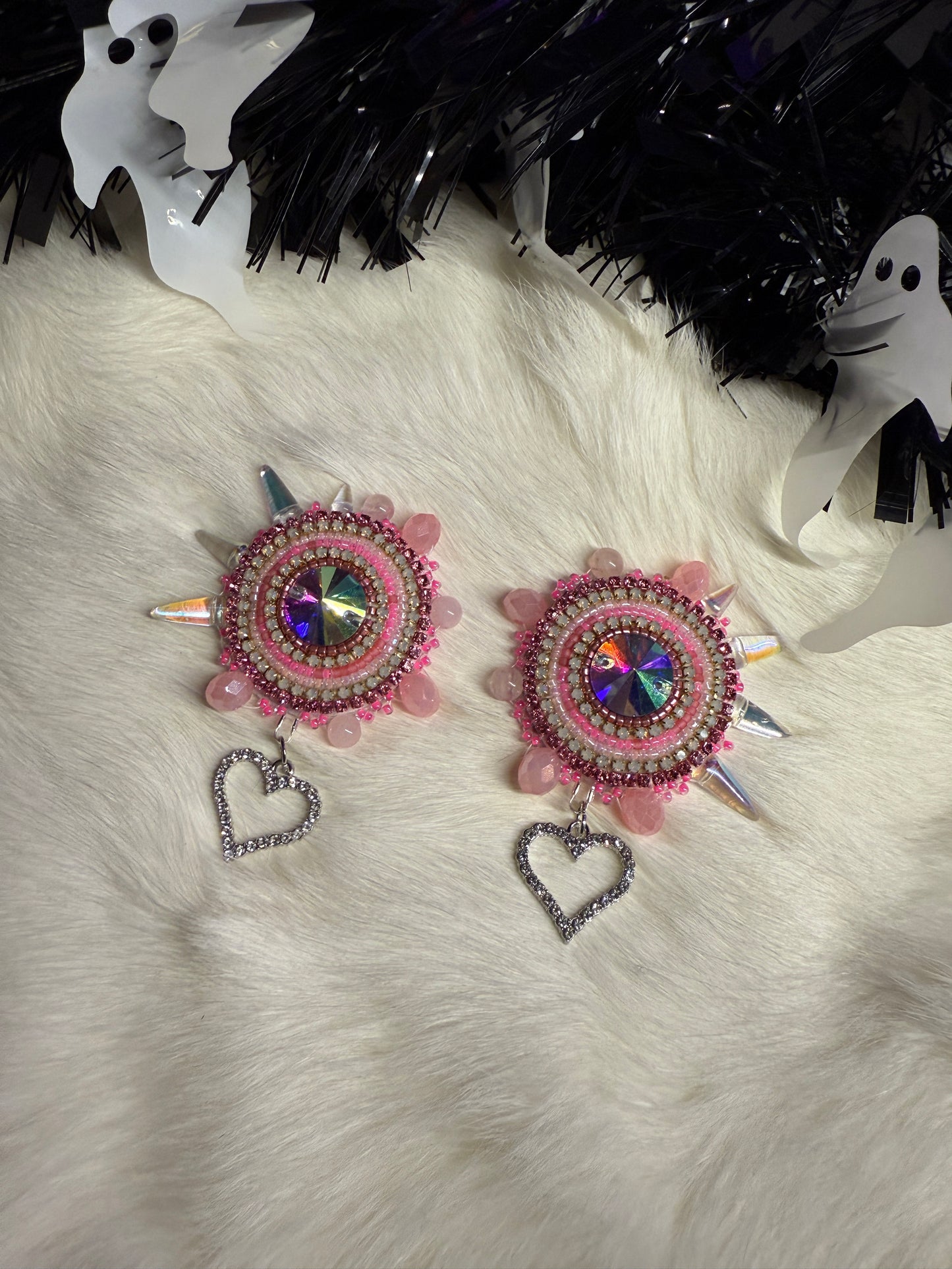 Pink Bat Spiked Earrings 🩷