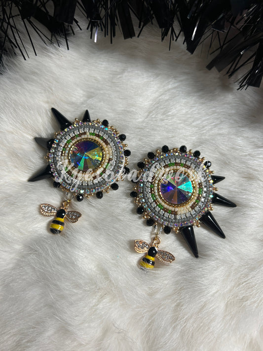 Neutral Spiked Earrings