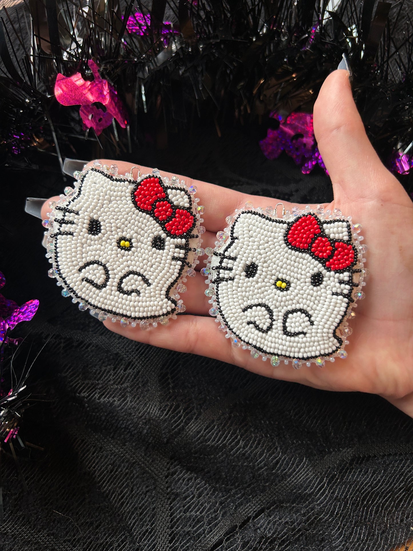 Hello Kitty Ghost Beaded Earrings