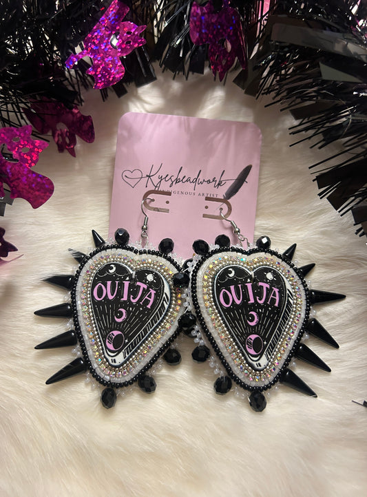 Purple and Black spiked Ouija Earrings