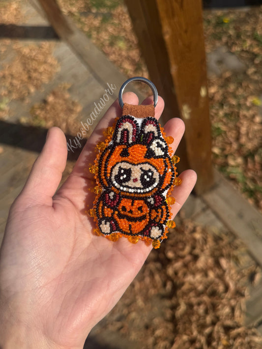 Pumpkin Labubu Keychain
