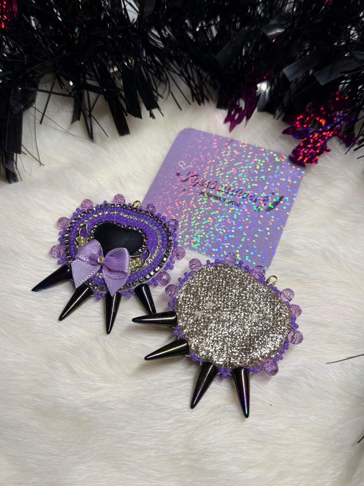 Angelic Spiked Purple Earrings