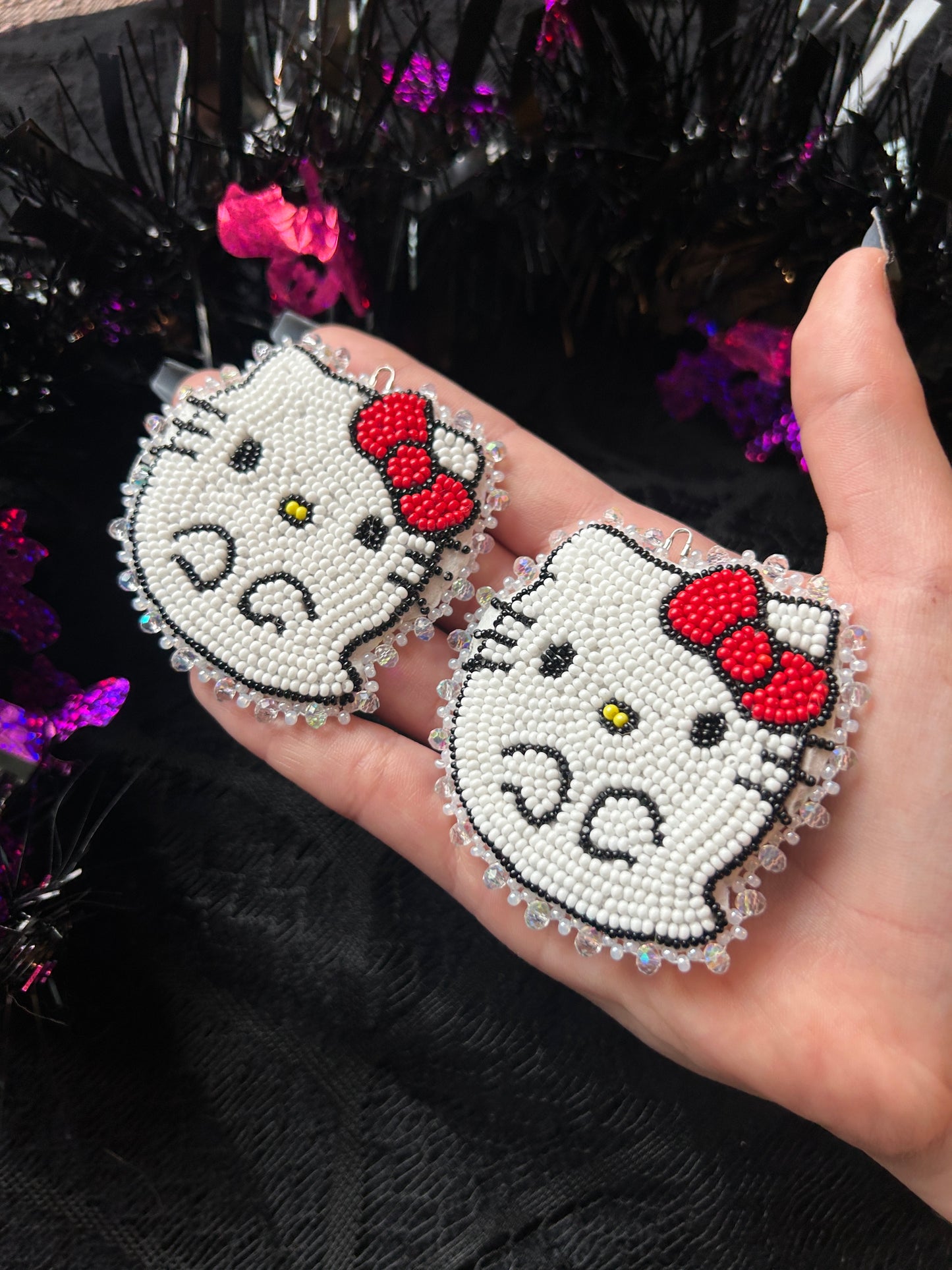 Hello Kitty Ghost Beaded Earrings