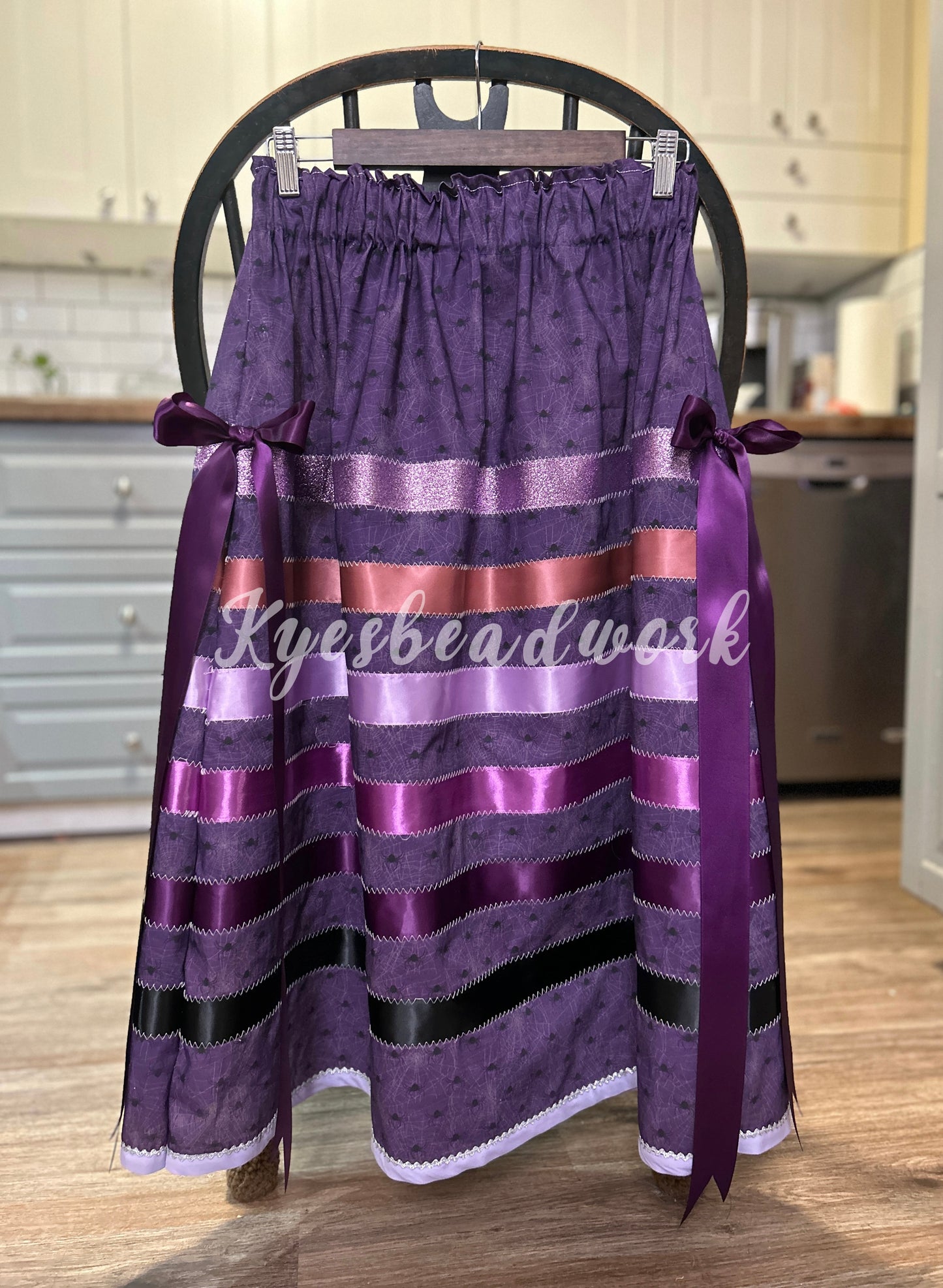 Purple Ribbon Skirt & Spider Earring Set 🕷️🕸️💜