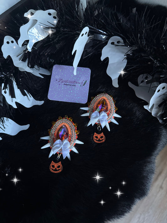 Orange Pumpkin Earrings