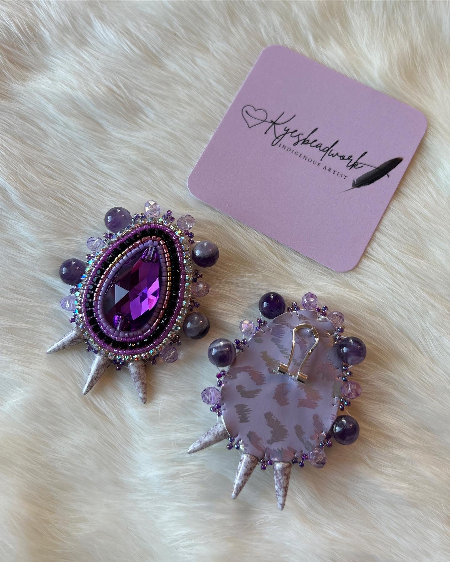 Amethyst Spiked Earrings