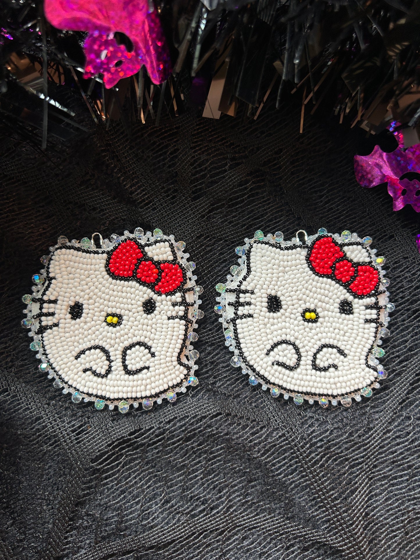 Hello Kitty Ghost Beaded Earrings