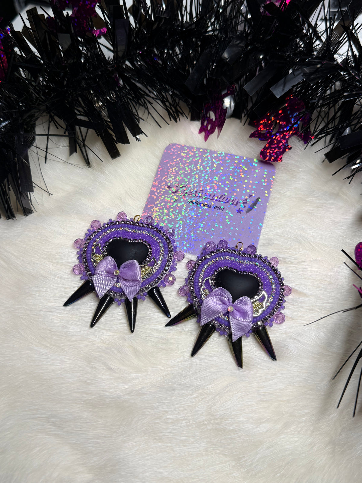 Angelic Spiked Purple Earrings