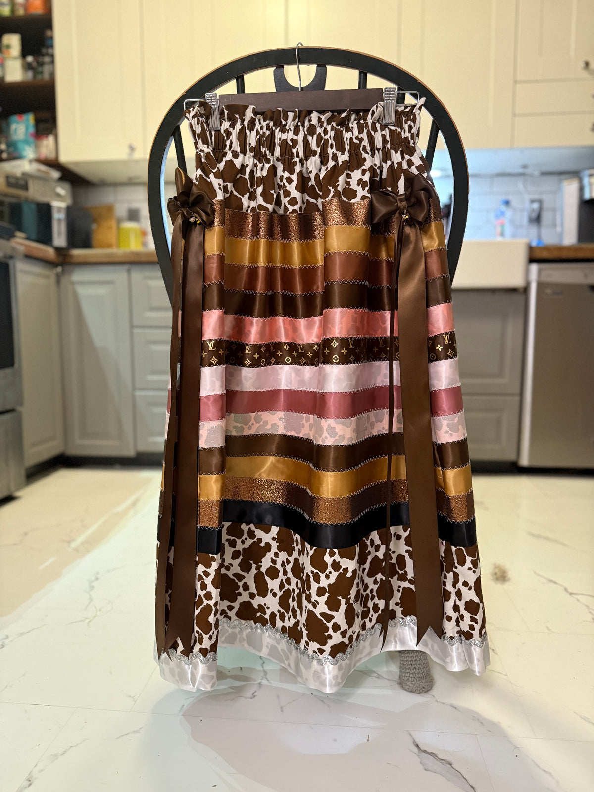 Cow Print Ribbon Skirt