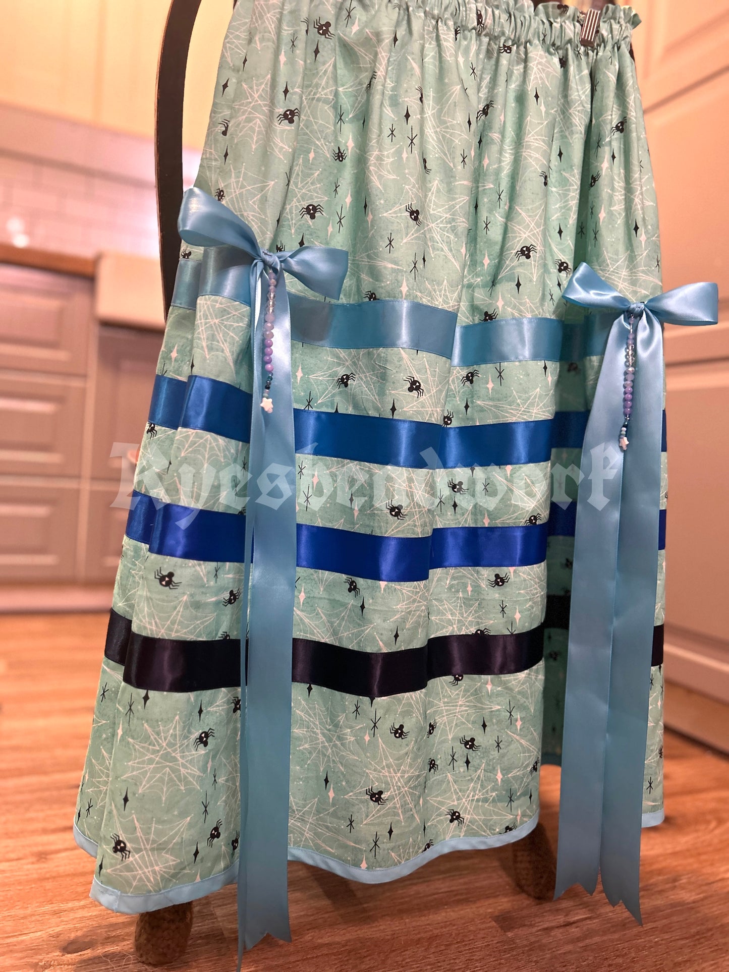 Blue Spider Ribbon Skirt