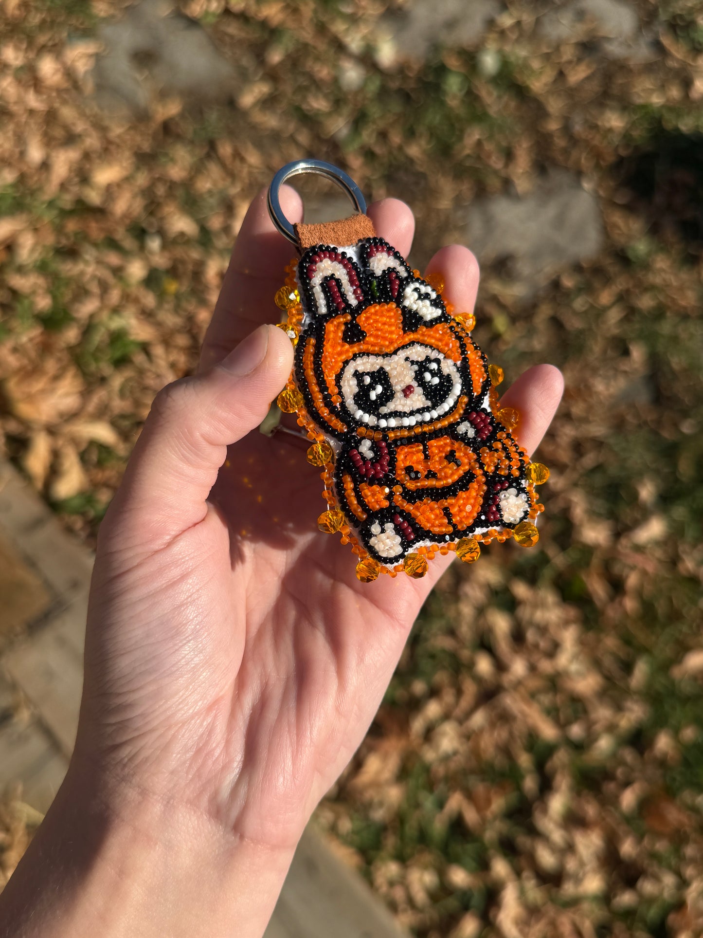 Pumpkin Labubu Keychain