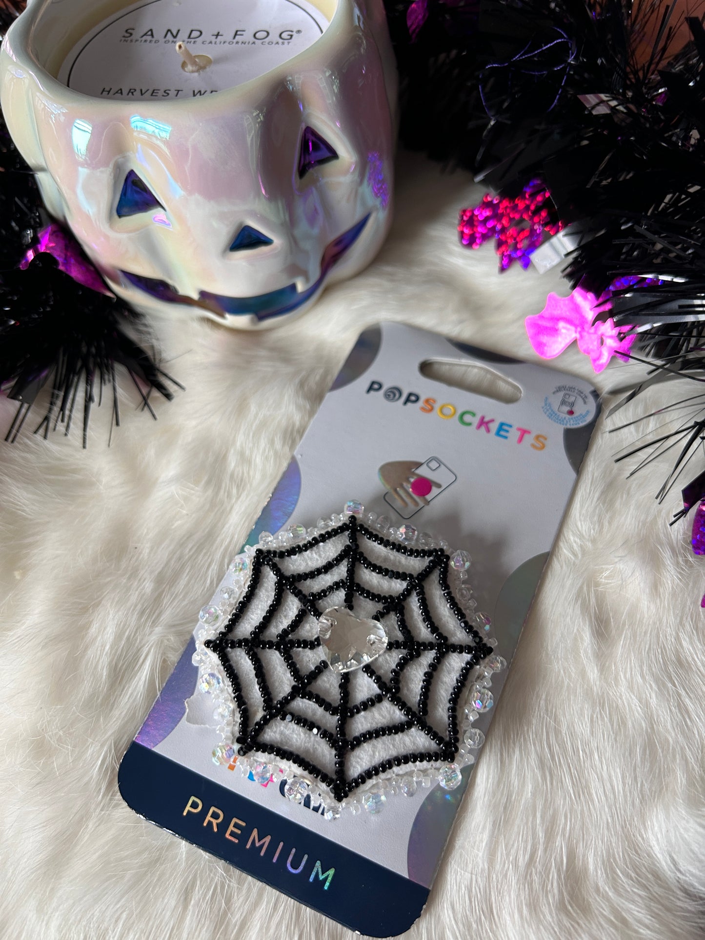 Spiderweb Beaded Premium Popsocket