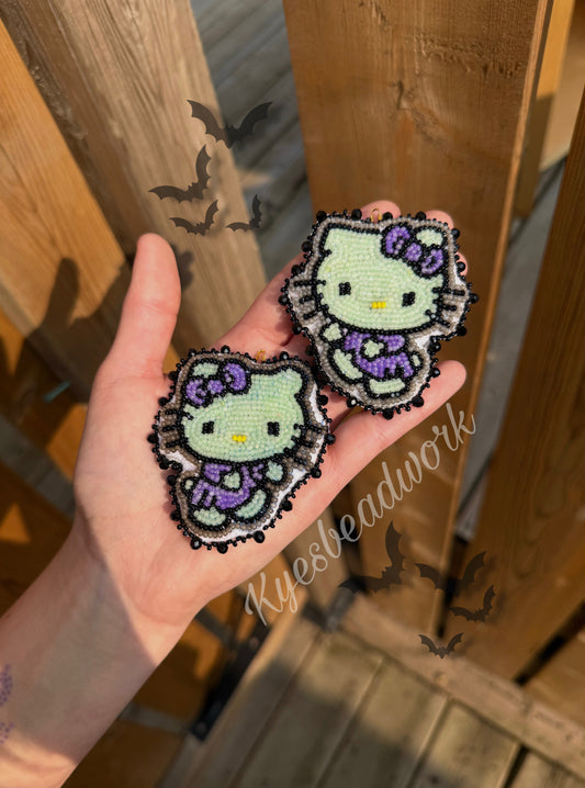Zombie Hello Kitty Earrings