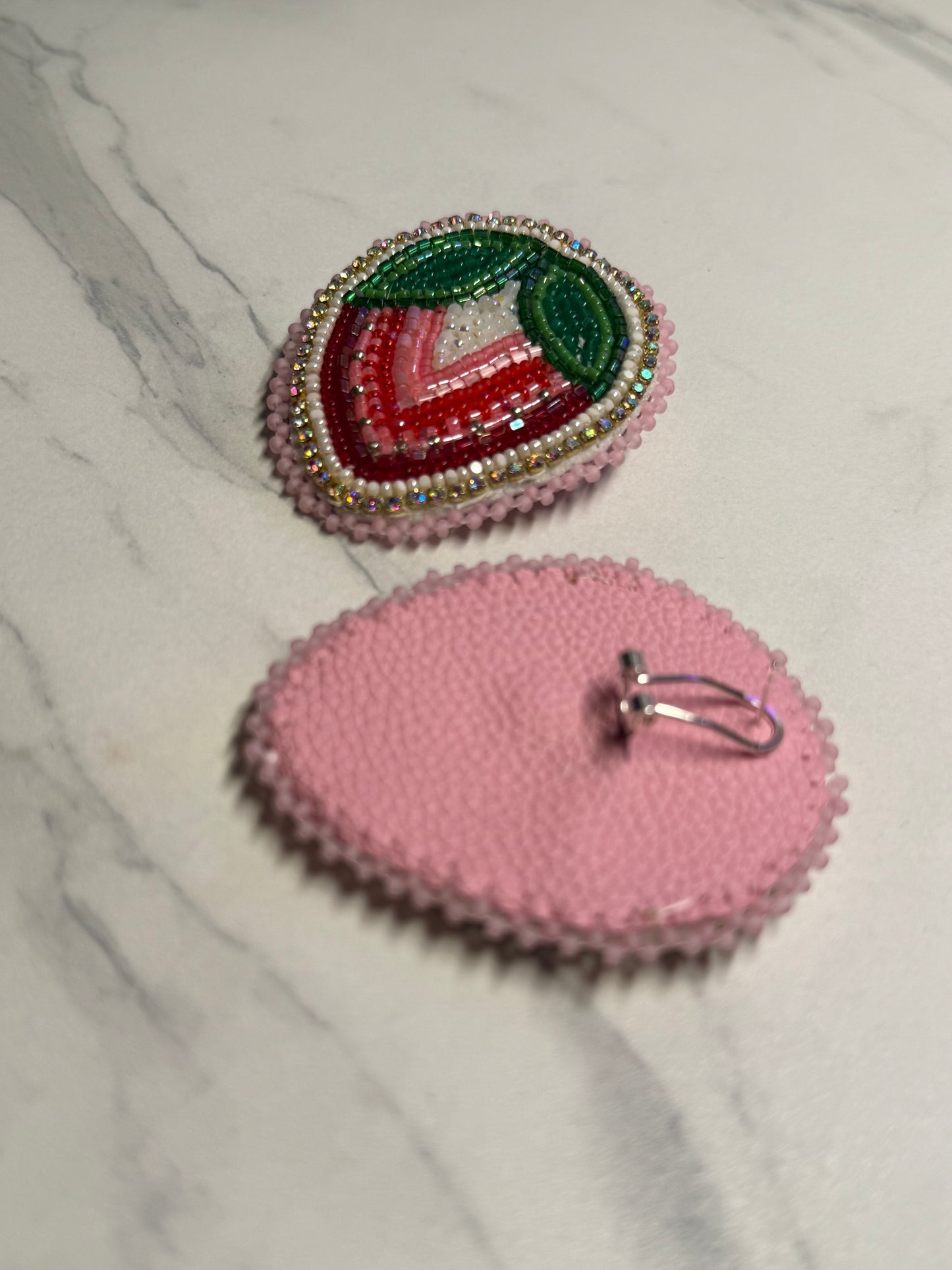 Strawberry Beaded Earrings