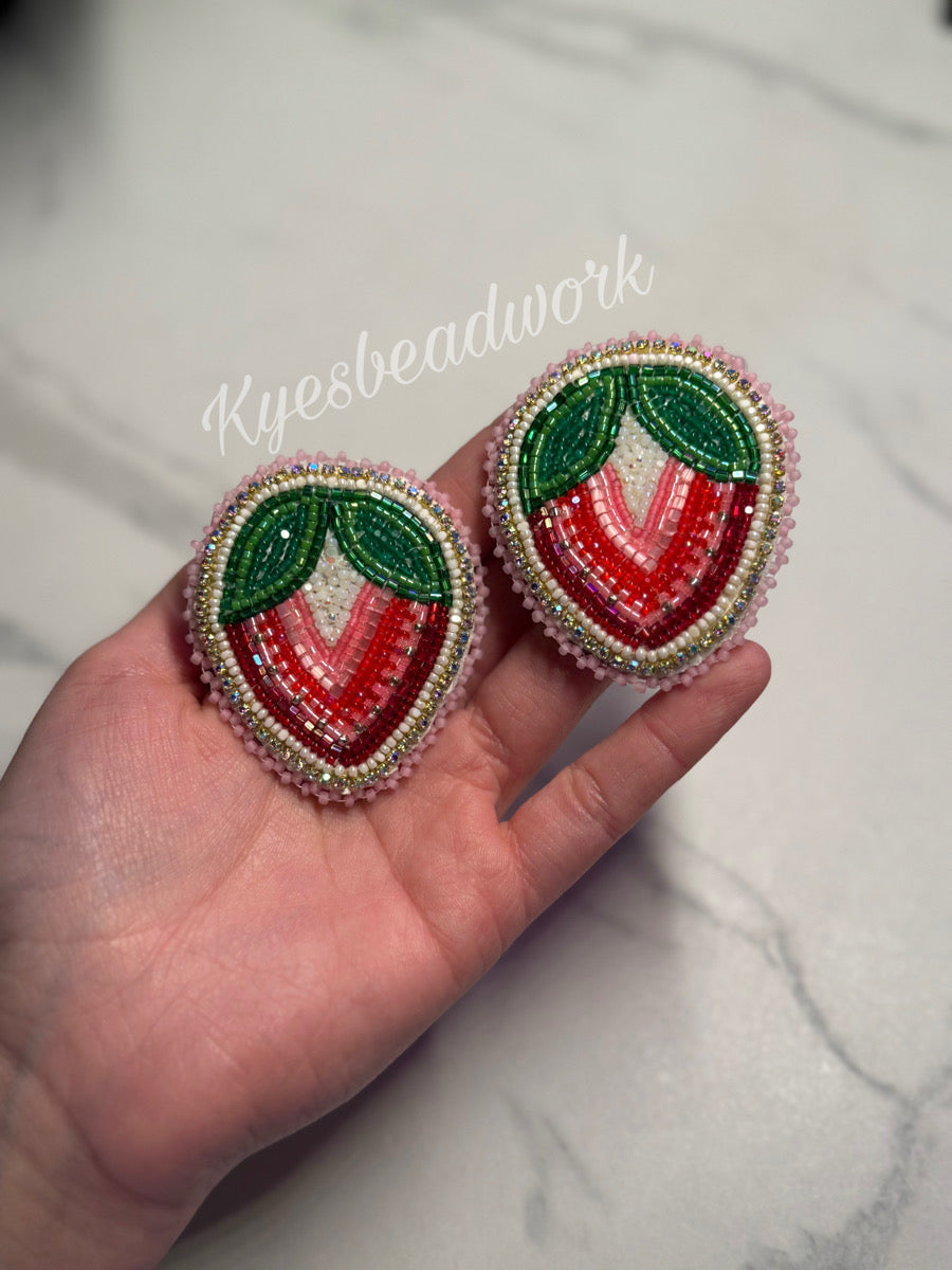 Strawberry Beaded Earrings