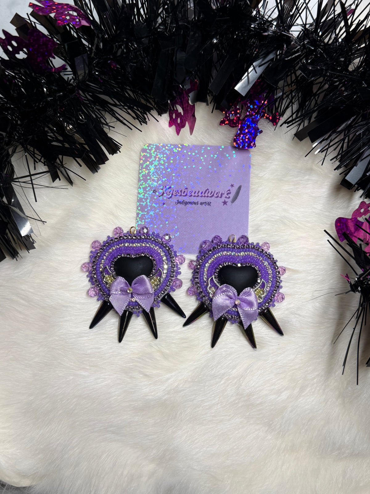 Angelic Spiked Purple Earrings