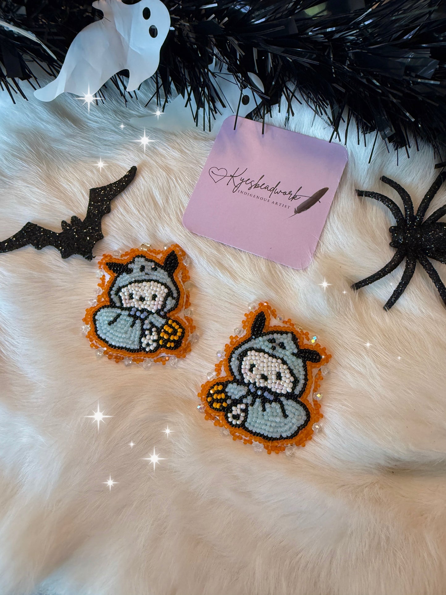 Pochacco Trick Or Treat Beaded Earrings
