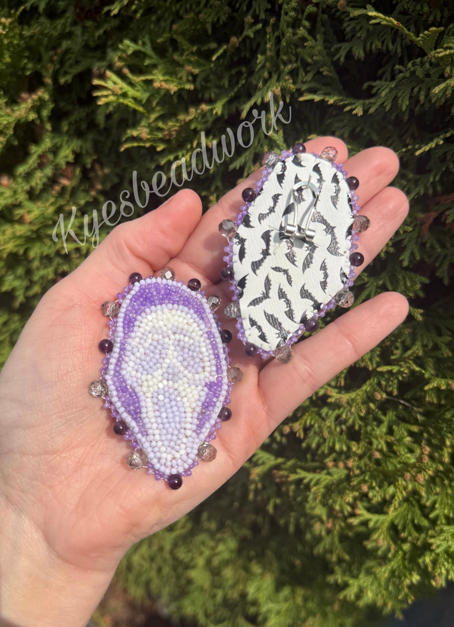 Purple Scream Beaded Earrings