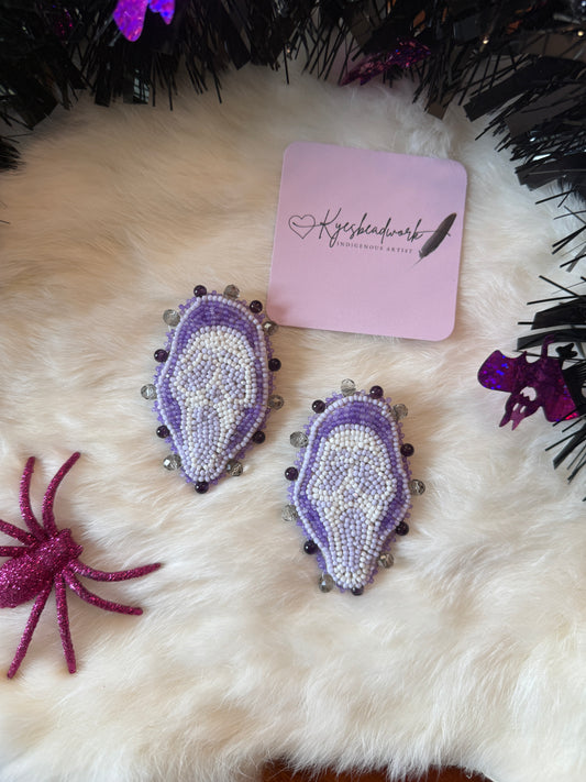 Purple Scream Beaded Earrings