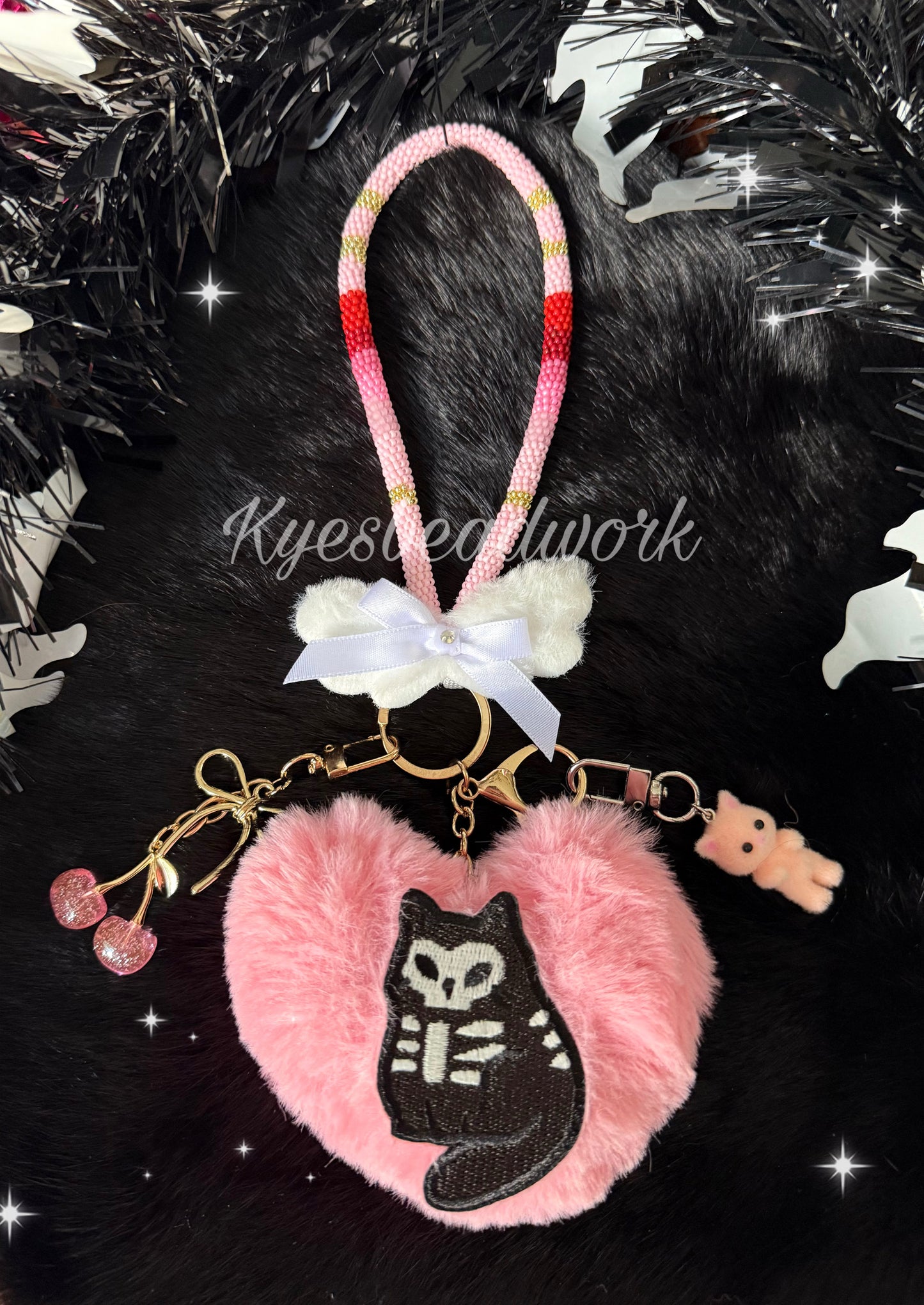 Spooky Beaded Lanyard W charms