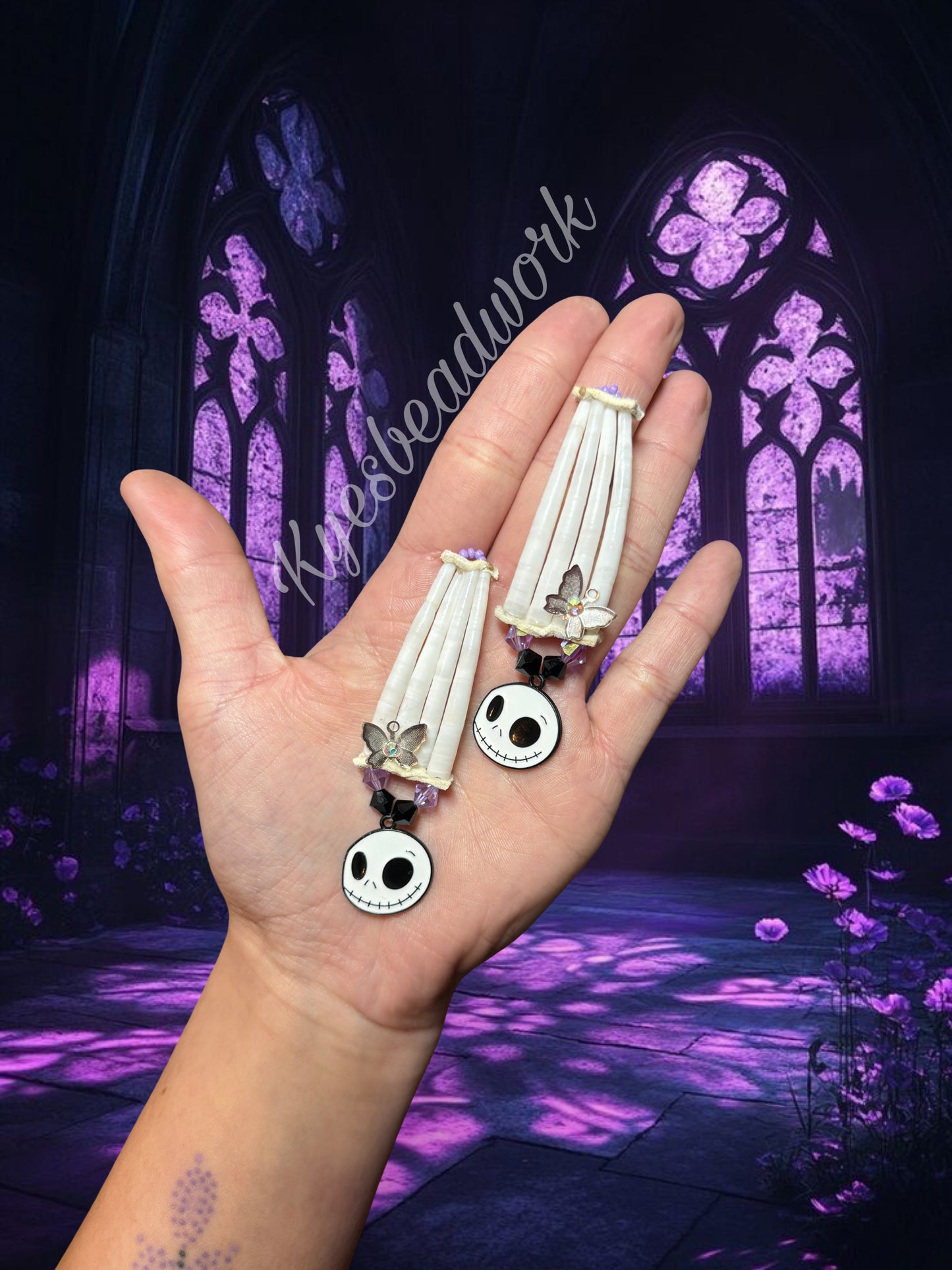 Purple jack Skellington Dentalium Drops￼