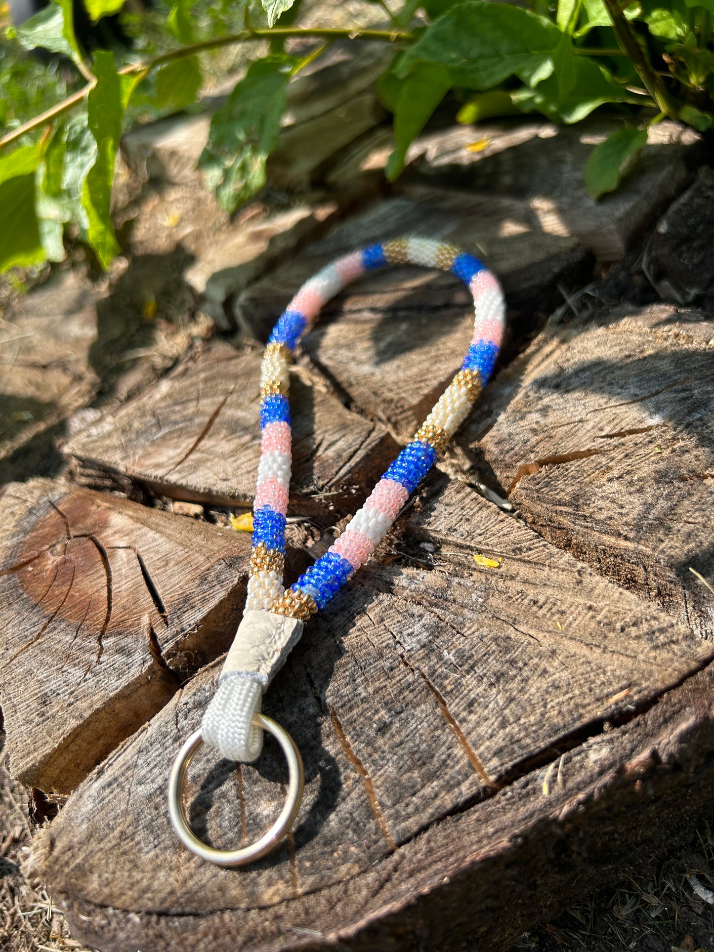 Transgender Pride Beaded Lanyard