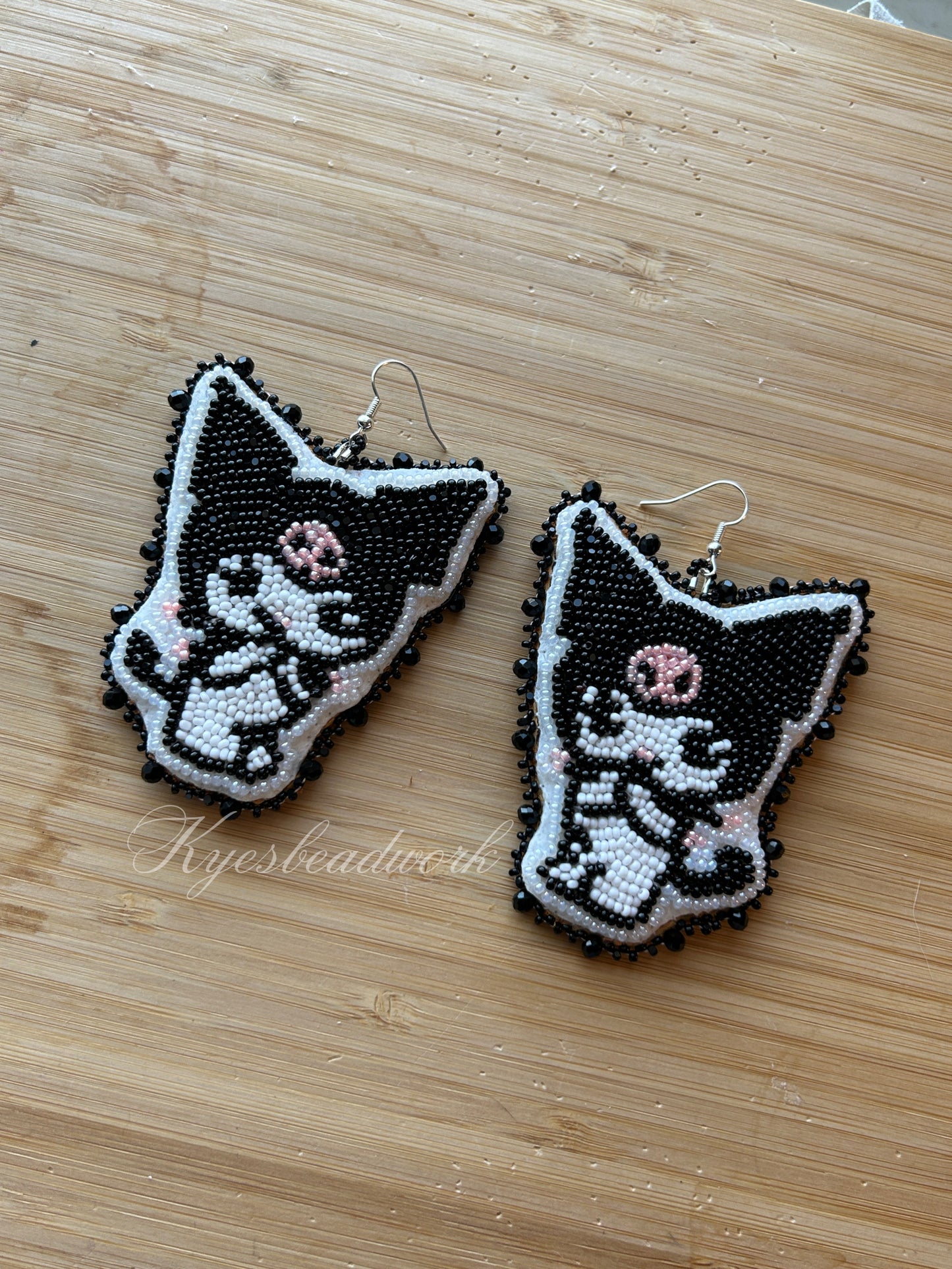 Large Kuromi Beaded Earrings